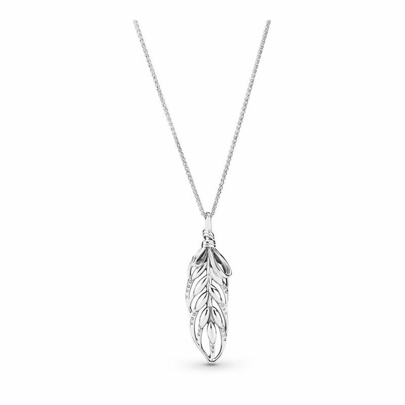 Pandora Floating Grains Necklace Ireland - Sterling Silver/Cubic Zirconia - 926410SZB